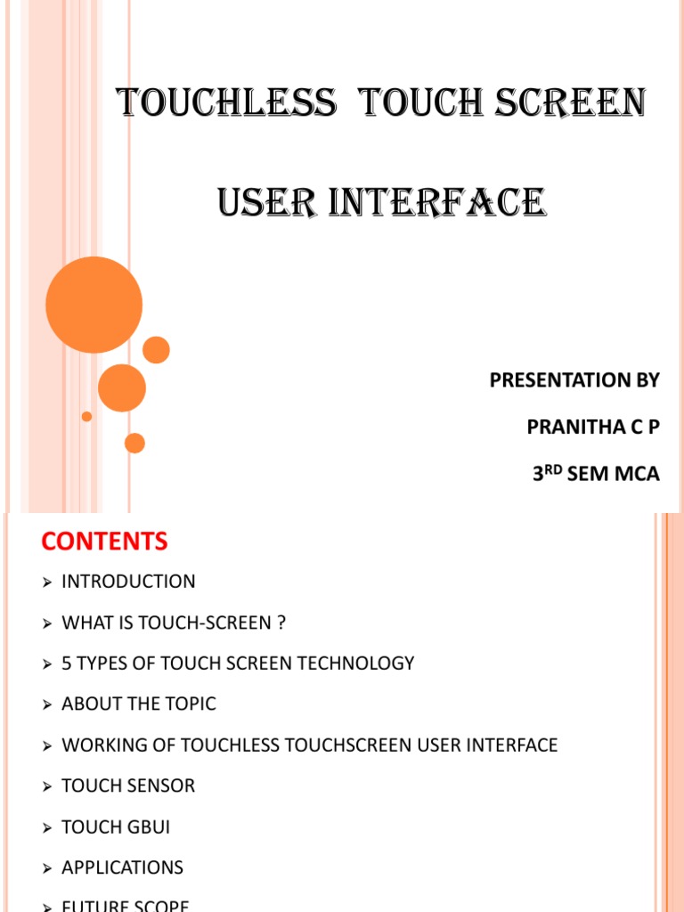 Touchless Interface Tech Guide | PDF | Touchscreen | Software