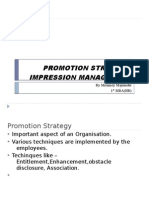 Promotion Strategy-Impression Management: by Mrinmoy Majumder 1 Mba (HR)