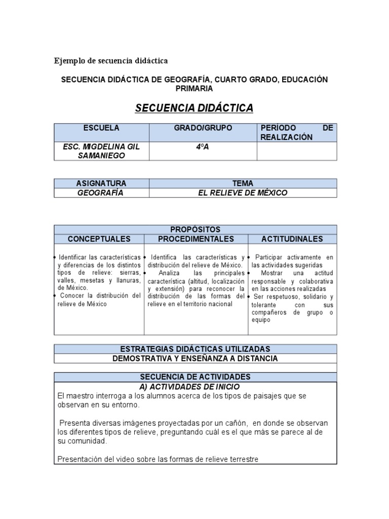 Ejemplos de Secuencia Didactica | PDF | Terreno | México