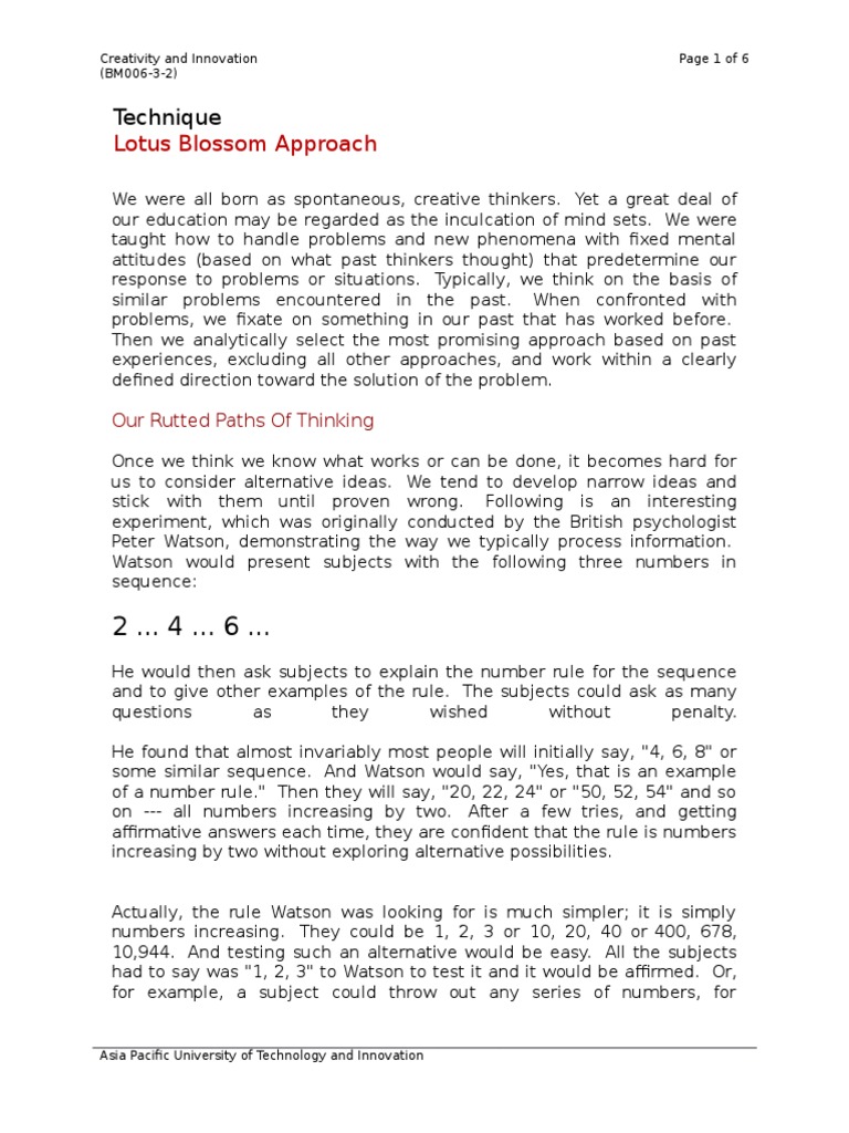 Lotus Blossom Approach Technique