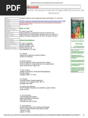 Academic Research Journal of Agricultural Science and Research