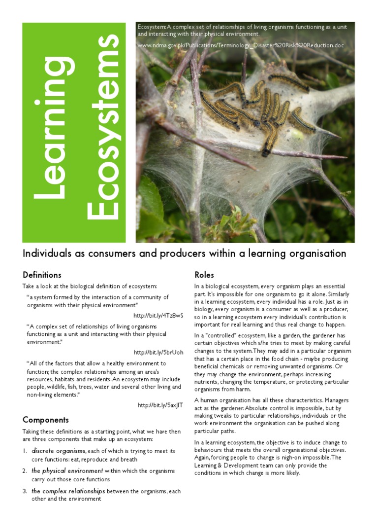 Learning Ecosystems Handout | Download Free PDF | Ecosystem | Learning