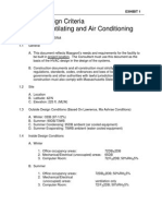 Sample Design Criteria Heating, Ventilating and Air Conditioning