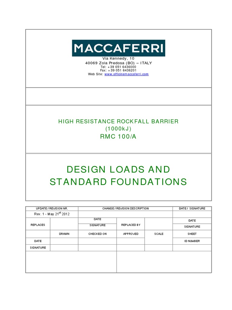 High Resistance Rockfall Barrier RMC 100/A | PDF | Anchor | Structural ...