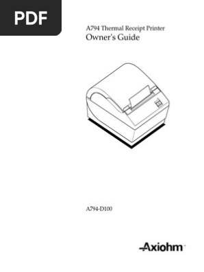 Axiohm Ncr Thermal Receipt Printer A794 Owners Guide Printer
