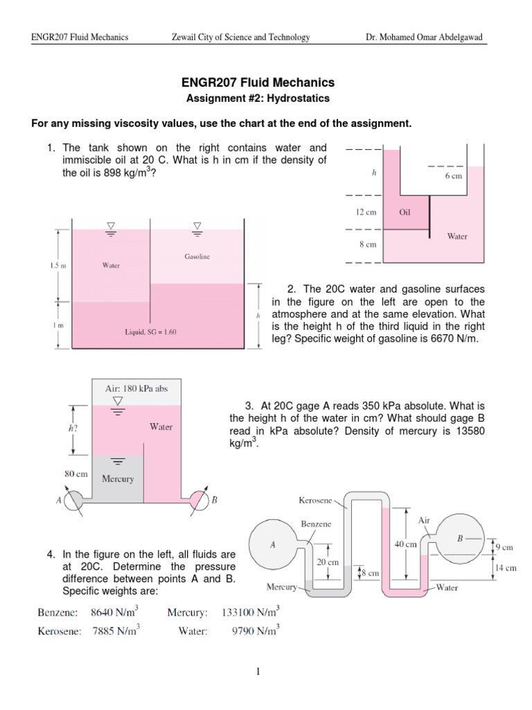 Hydrostatics Assignment Overview | PDF