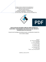 Instalación de Software Libre en Computadoras de Escritorio y Mantenimiento de Portátiles Del Proyecto Canaima Educativo