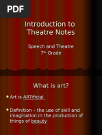 Introduction To Theatre Notes