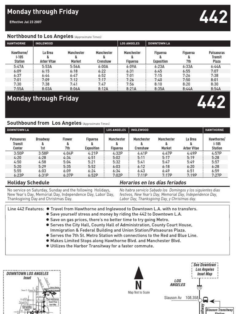 LA Metro - 442 | PDF | Los Angeles | Road Transport
