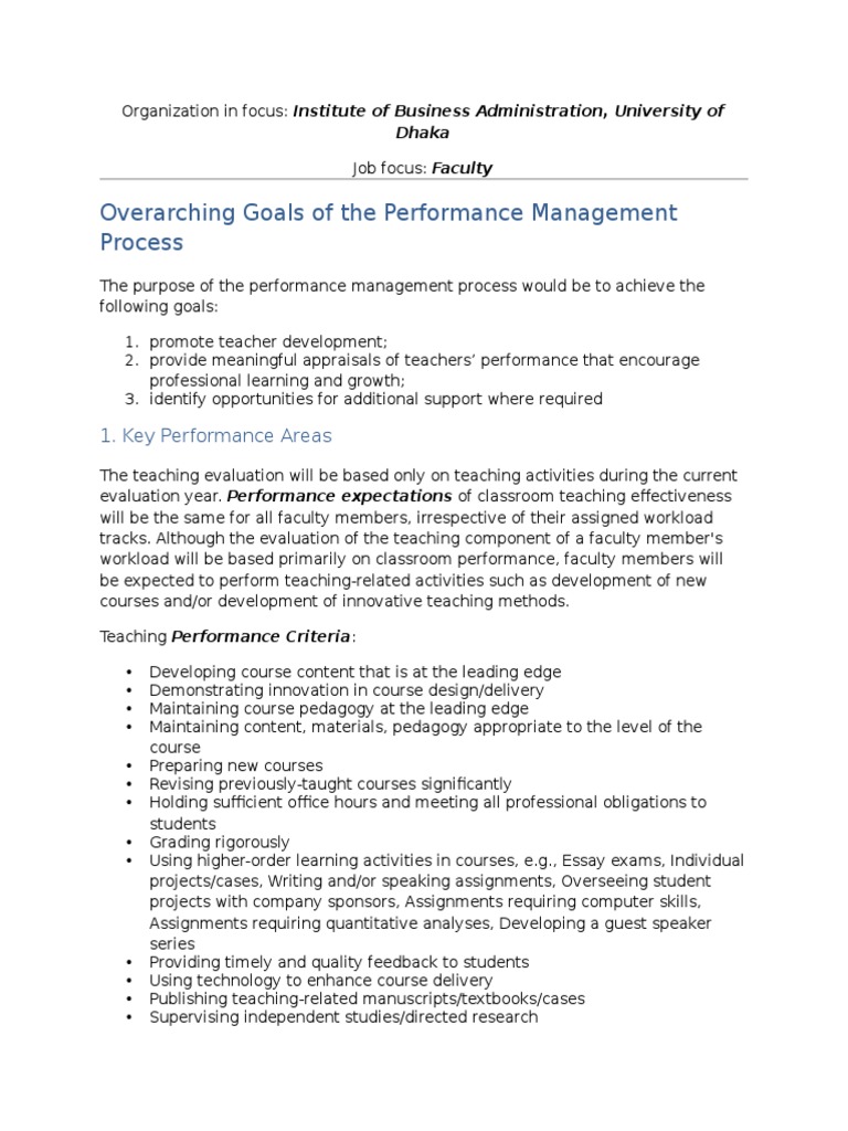 Overarching Goals of The Performance Management Process | Download Free ...