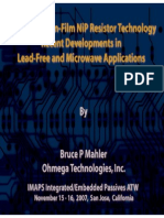 Ohmega Resistors For PWBs Recent Development in Lead Free A PDF