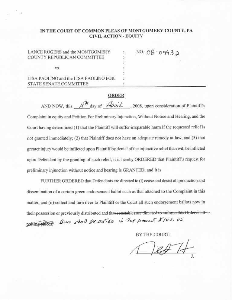 Judge's Order Against Lisa Paolino | PDF