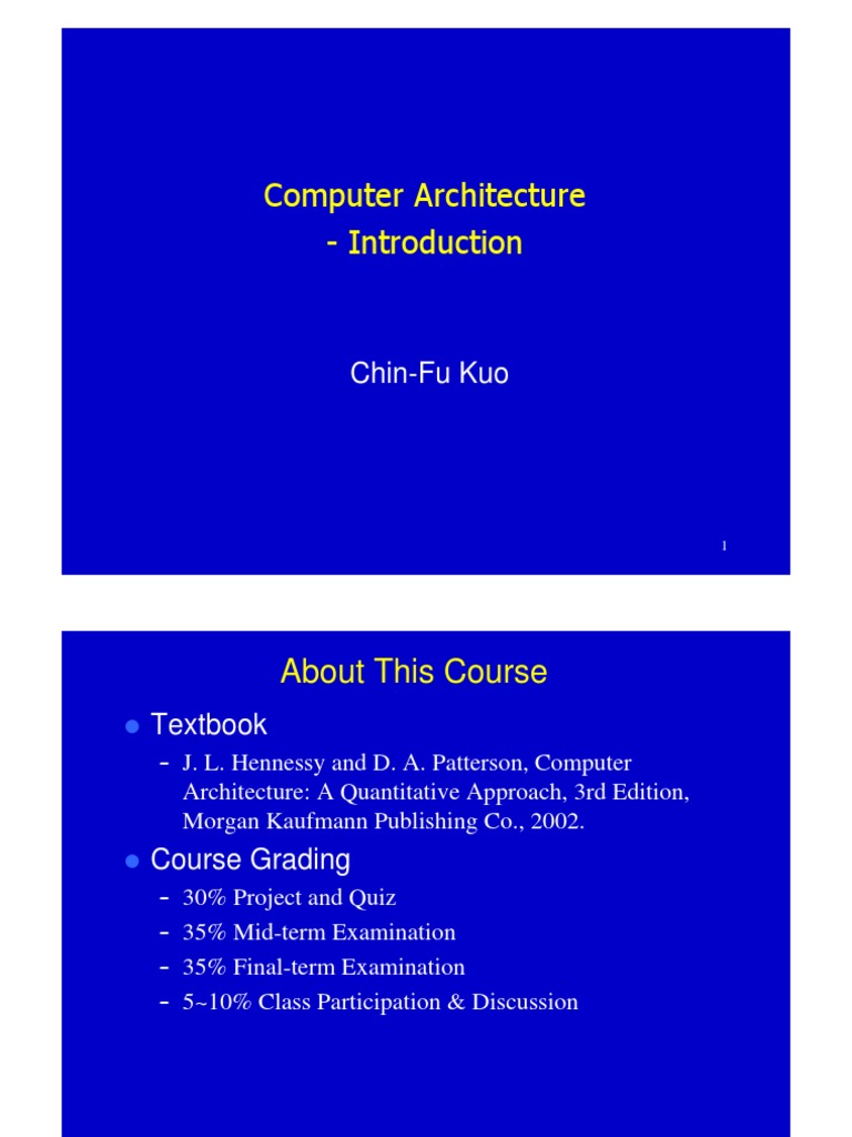 ComputerArchitecture Chapter1 Introduction Color PDF | PDF