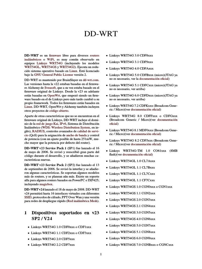 DD-WRT: Firmware para Routers Linksys | PDF | Arquitectura de ...