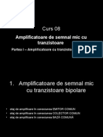 Curs 08 Amplificatoare de Semnal Mic Cu Tranzistoare Bipolare