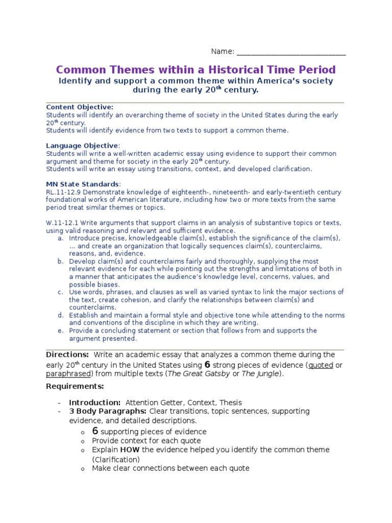 How to write a theme essay image