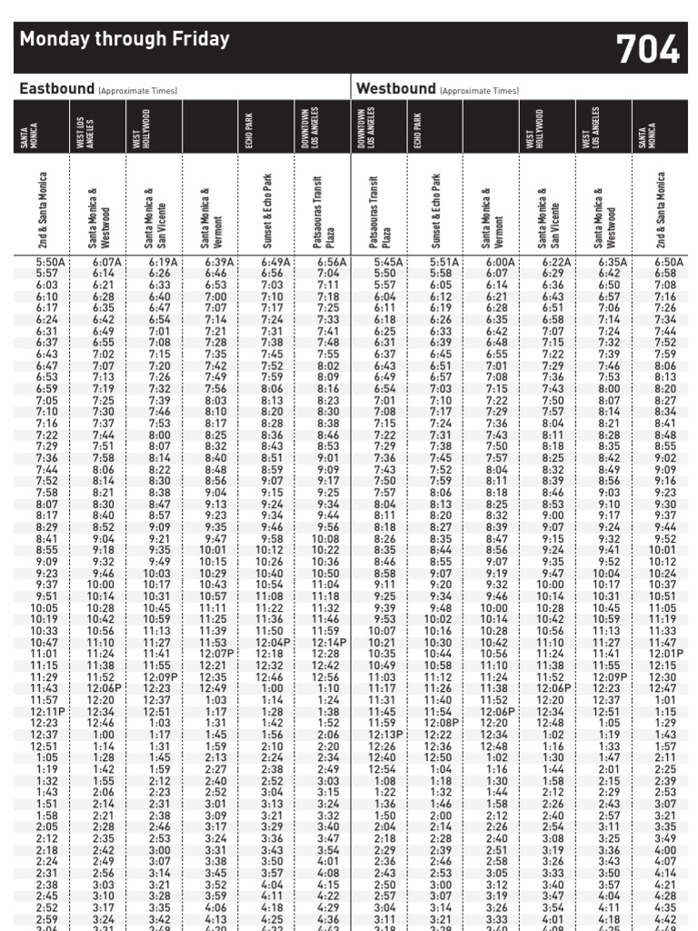 Horaires de Bus Santa Monica-LA | PDF | Los Angeles | Hollywood