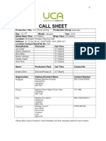 Call Sheet Brompton