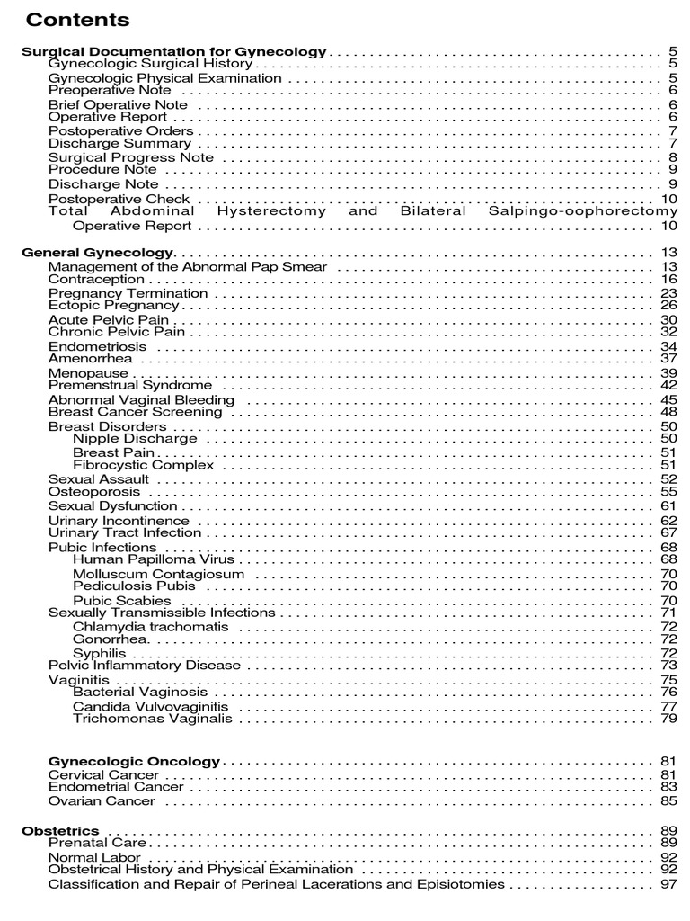 Comprehensive guide to gynecologic and obstetric documentation ...