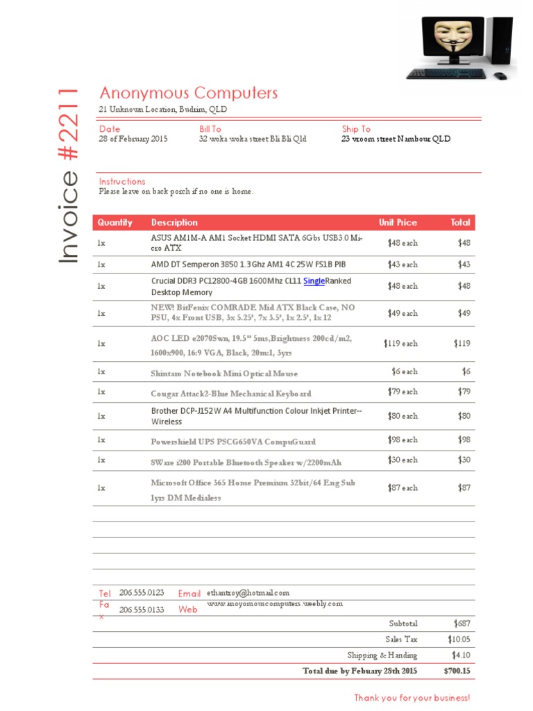 Invoice | PDF | Games & Activities | Computers