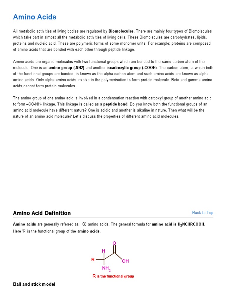 Amino Acids, Essential Amino Acids, Isoelectric Point, Zwitterions