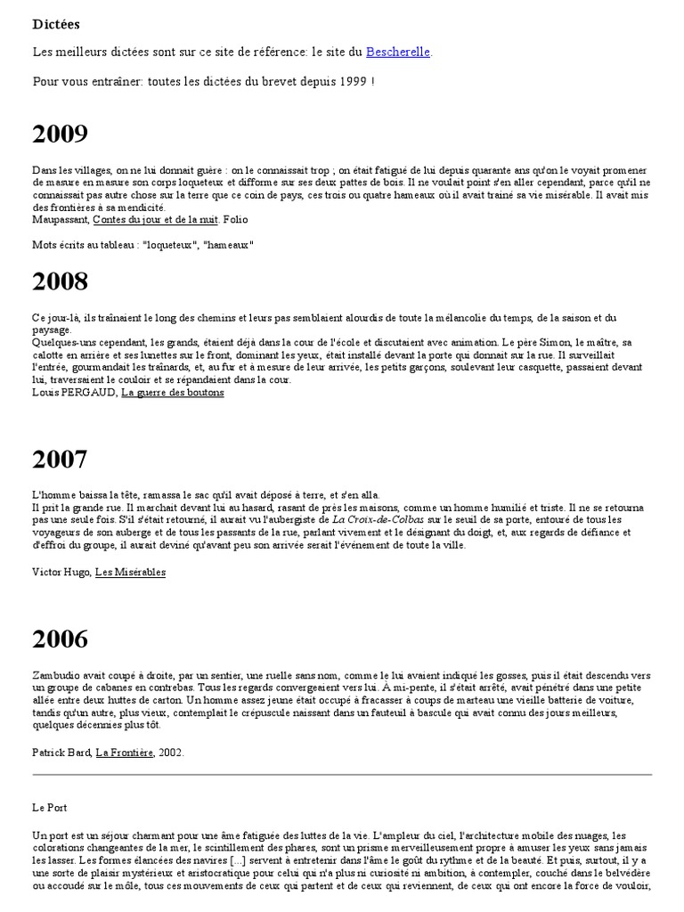 Dictée Brevet 1995 Dictées | PDF | Dopage (sport) | Arbres