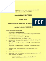 Cpa 6 Management Accounting & Finance