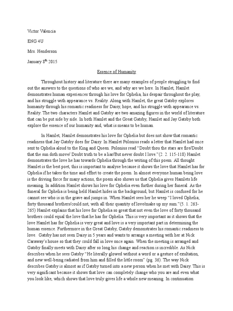 Hamlet essay thesis image