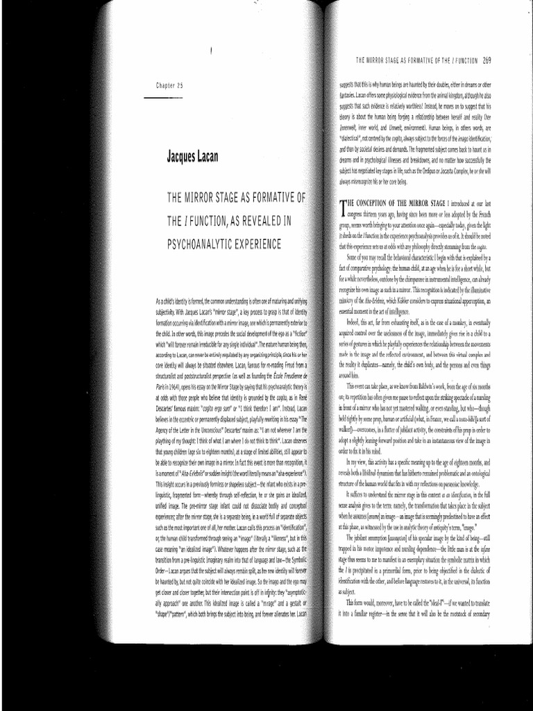 Lacan Mirror Stage PDF