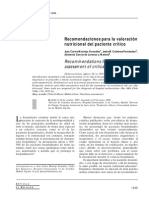 Recomendaciones para la valoración del paciente critico