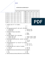 Latihan Ulangan Aljabar SMP Kelas VII PDF