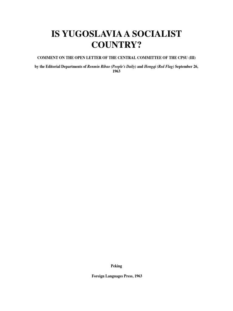 Is Yugoslavia A Socialist Country Pdf Socialist Federal Republic Of