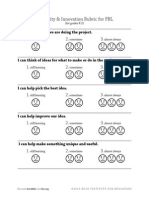 freebies k-2 creativity  innovation rubric