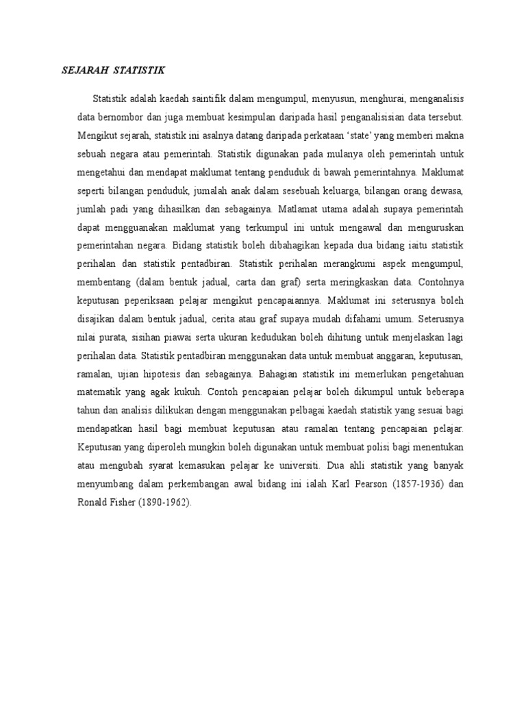 Sejarah Statistik