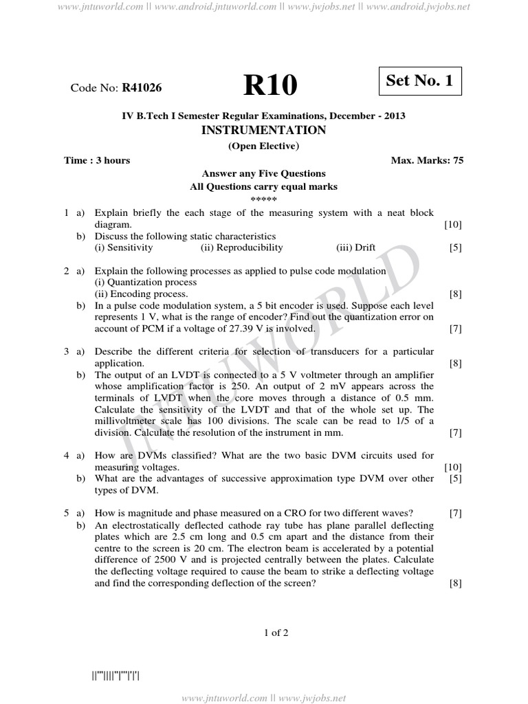 Instrumentation Exam Questions December 2013 | PDF | Capacitor | Vacuum ...