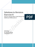 Solutions To Revision Exercise 8: (Ho Soo Thong & Khor Nyak Hiong's Panpac Additional Mathematics)