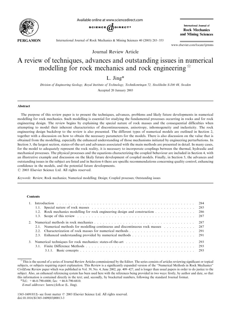 A Review Of Techniques Advances And Outstanding Issues In Numerical
