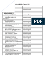 Jadwal Diklat Tahun 2015