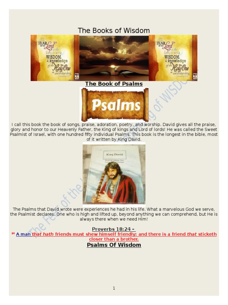 Wisdom in Psalms and Proverbs | PDF | Psalms | Wisdom
