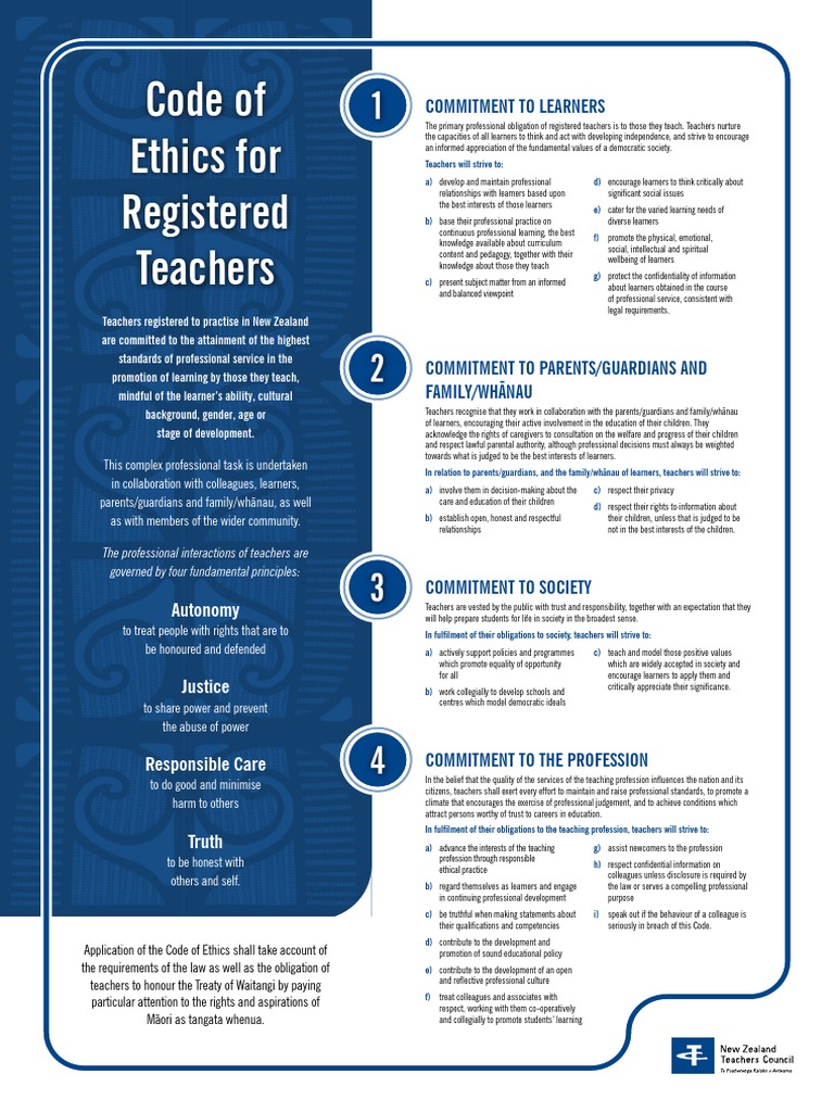Code Of Ethics Teaching Pdf Profession Teachers
