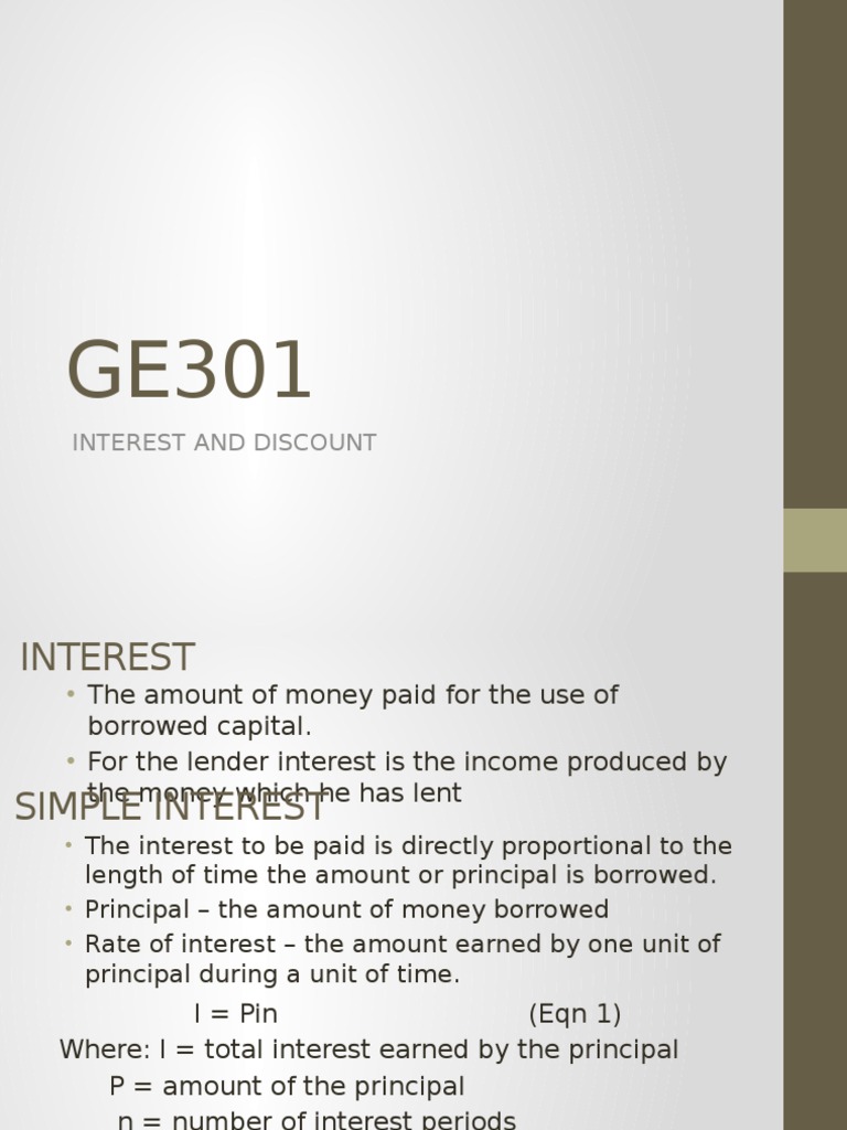 Interest and Discount Calculations Guide | PDF | Interest | Present Value