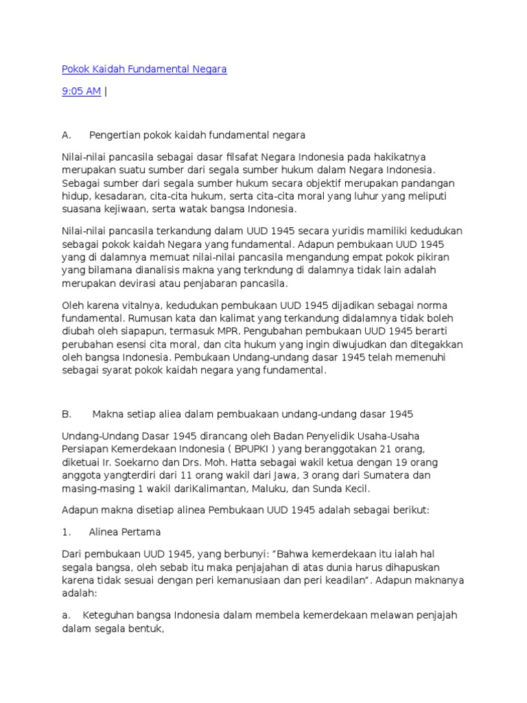 Pokok Kaidah Fundamental Negara