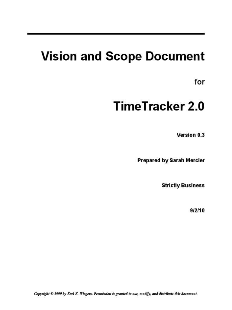 Vision - Scope. Time-Tracker 2.0 | PDF | Mobile App | Android ...