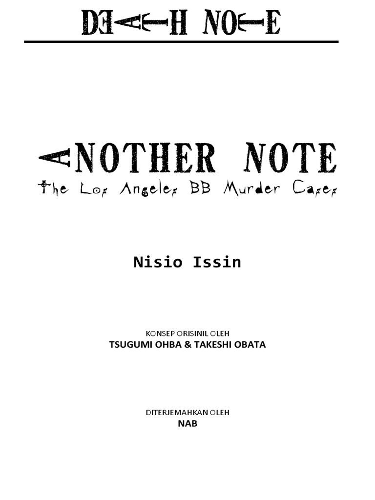 Death Note Another Note - The Los Angeles BB Murder Cases (Indonesian ...