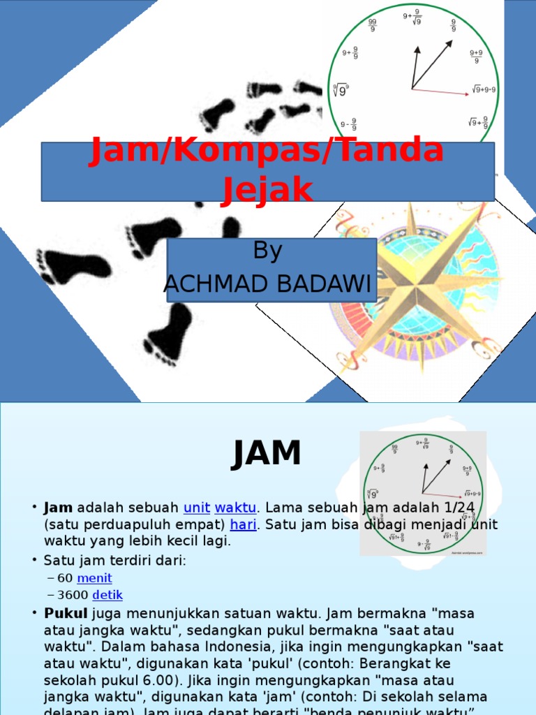 materi kompas tanda jejak dan jam