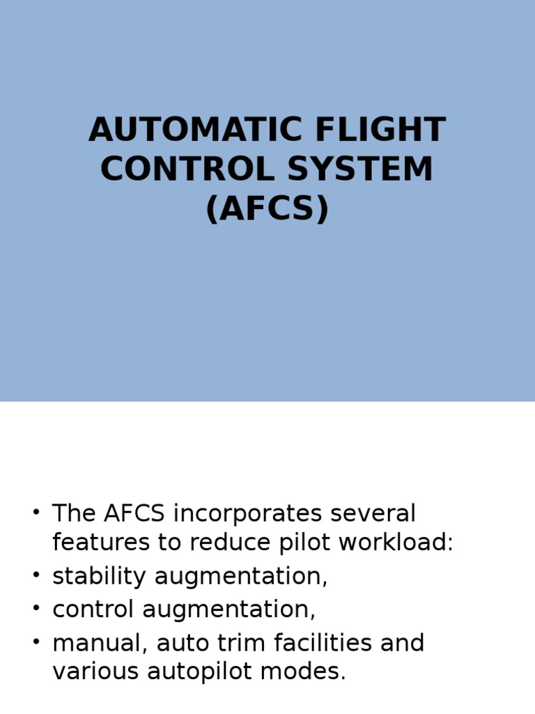 Automatic Flight Control System (Afcs) PDF
