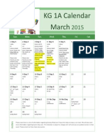 KG 1a March Calendar