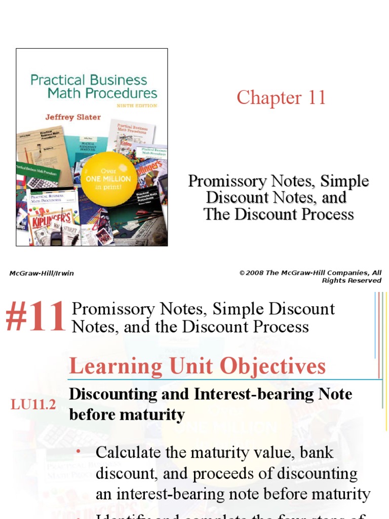 Chap 11 Promissory Notes | PDF | Discounting | Interest