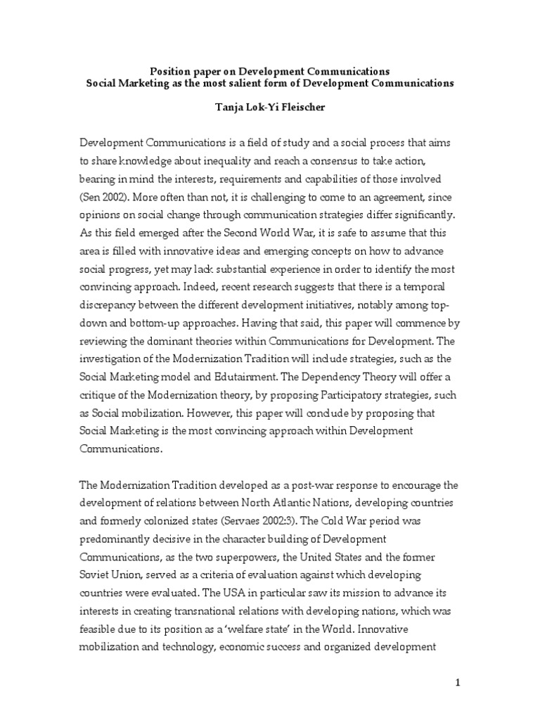Social Marketing in Development Communications | PDF | Modernization ...