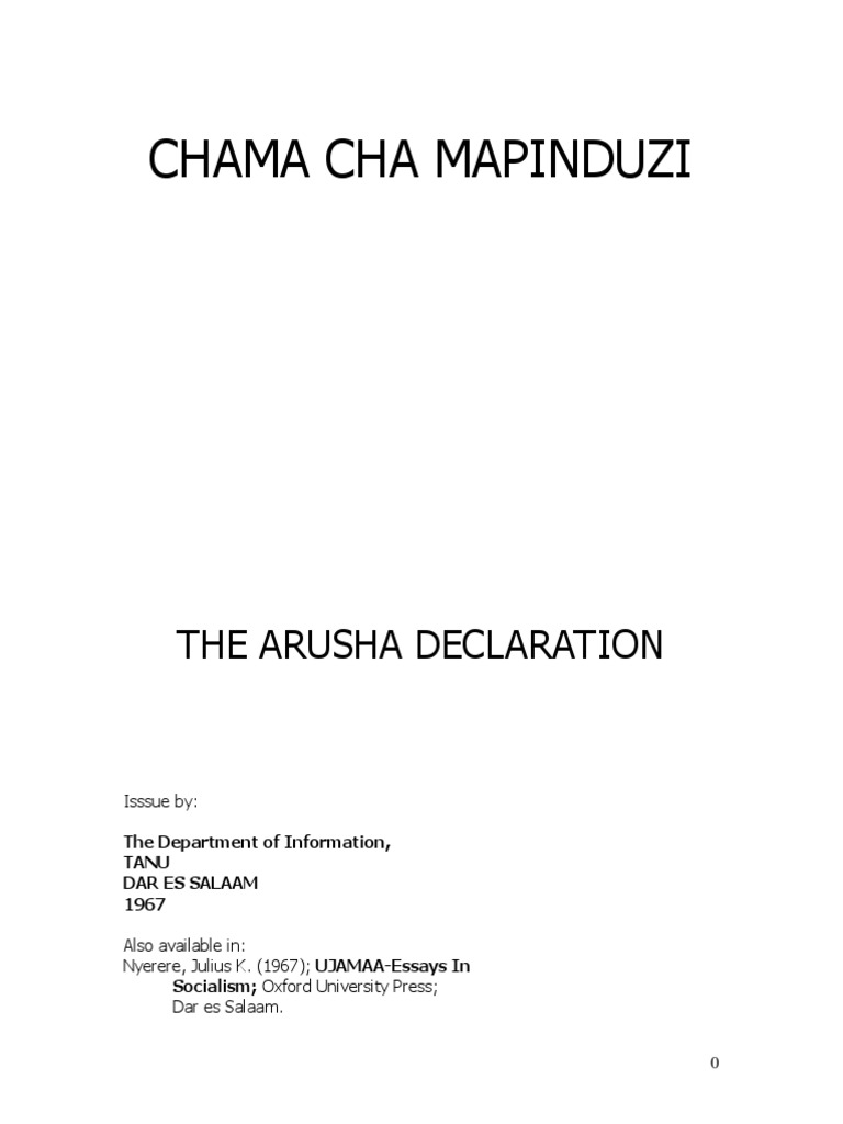 Arusha Declaration PDF Economies Government